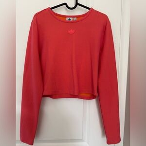 Adidas Red/Orange Long Sleeve Crop Top